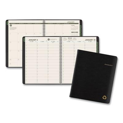View larger image of Recycled Weekly Vertical-Column Format Appointment Book, 8.75 x 7, Black Cover, 12-Month (Jan to Dec): 2024