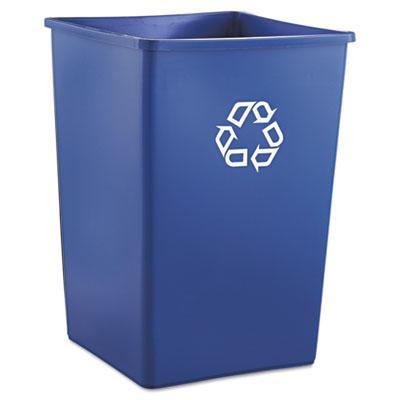 View larger image of Square Recycling Container, 35 gal, Plastic, Blue