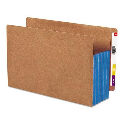 View larger image of Redrope Drop-Front End Tab File Pockets With Fully Lined Colored Gussets, 5.25" Expansion, Legal Size, Redrope/blue, 10/box