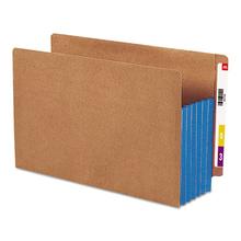 Redrope Drop-Front End Tab File Pockets With Fully Lined Colored Gussets, 5.25" Expansion, Legal Size, Redrope/blue, 10/box