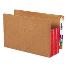 Redrope Drop-Front End Tab File Pockets With Fully Lined Colored Gussets, 5.25" Expansion, Legal Size, Redrope/red, 10/box