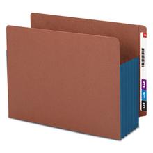 Redrope Drop-Front End Tab File Pockets With Fully Lined Colored Gussets, 5.25" Expansion, Letter Size, Redrope/blue, 10/box