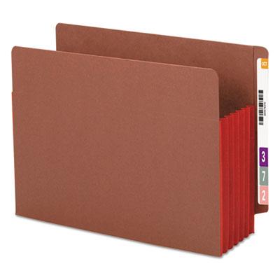 View larger image of Redrope Drop-Front End Tab File Pockets With Fully Lined Colored Gussets, 5.25" Expansion, Letter Size, Redrope/red, 10/box