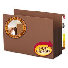 Redrope Drop-Front End Tab File Pockets With Fully Lined Colored Gussets, 5.25" Expansion, Legal, Redrope/dark Brown, 10/box