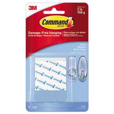 View larger image of Refill Strips, Removable, Holds Up to 2 lbs, 0.63 x 1.75, Clear, 9/Pack