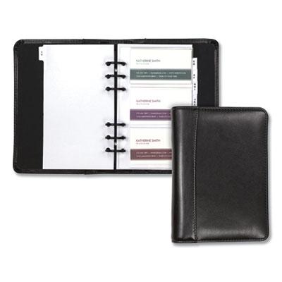 View larger image of Regal Leather Business Card Binder, 120 Card Capacity, 2 x 3 1/2 Cards, Black