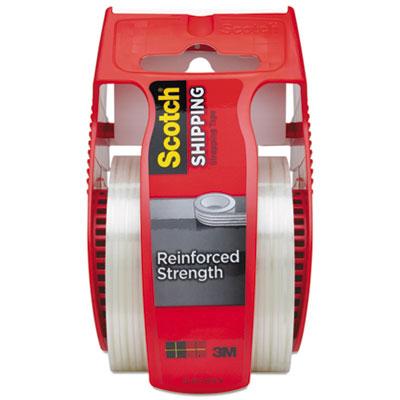 View larger image of Reinforced Strength Shipping and Strapping Tape in Dispenser, 1.5" Core, 1.88" x 10 yds, Clear