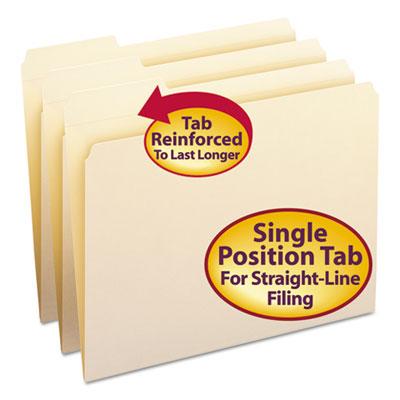 View larger image of Reinforced Tab Manila File Folders, 1/3-Cut Tabs, Left Position, Letter Size, 11 pt. Manila, 100/Box
