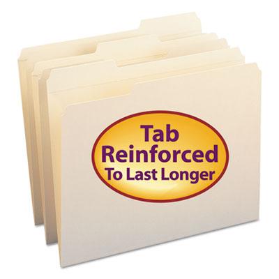 View larger image of Reinforced Tab Manila File Folders, 1/3-Cut Tabs, Letter Size, 11 pt. Manila, 100/Box