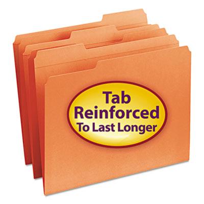 View larger image of Reinforced Top Tab Colored File Folders, 1/3-Cut Tabs, Letter Size, Orange, 100/Box