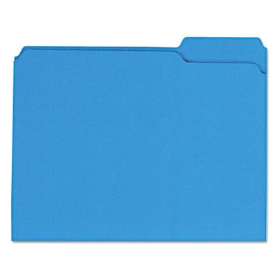 View larger image of Reinforced Top-Tab File Folders, 1/3-Cut Tabs, Letter Size, Blue, 100/Box