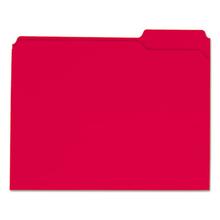 Reinforced Top-Tab File Folders, 1/3-Cut Tabs, Letter Size, Red, 100/Box