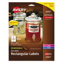 Removable Print-to-the-Edge White Labels w/ Sure Feed, 3.5 x 4.75, 32/Pack