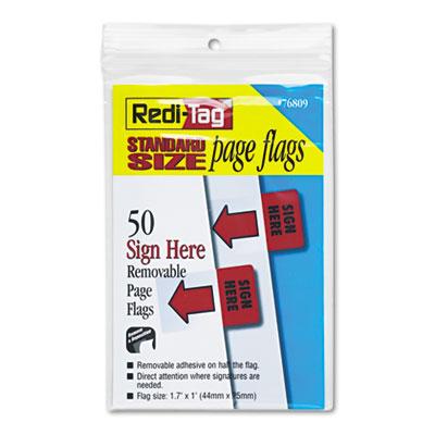 View larger image of Removable/reusable Page Flags, "sign Here", Red, 50/pack