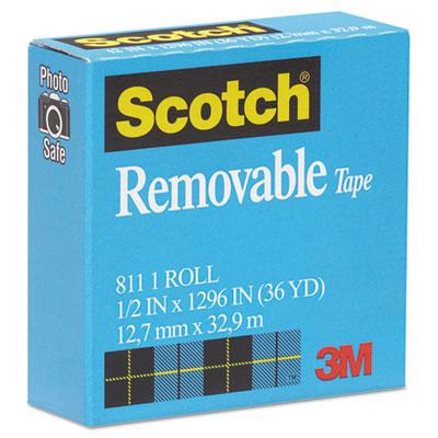 View larger image of Removable Tape, 1" Core, 0.5" x 36 yds, Transparent