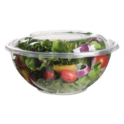 View larger image of Renewable and Compostable Salad Bowls with Lids, 24 oz, Clear, Plastic, 50/Pack, 3 Packs/Carton