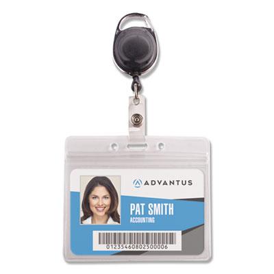 View larger image of Resealable Badge Holder Combo with Badge Reel, 30" Cord, Horizontal, Frost 4.13" x 3.75" Holder, 3.75" x 2.63" Insert, 10/PK