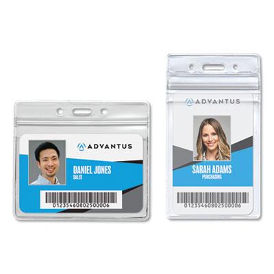 View larger image of Resealable ID Badge Holders, Horizontal Orientation, Transparent Frost 4.13" x 3.75" Holder, 4" x 2.81" Insert, 50/Pack