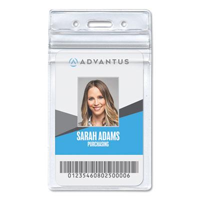 View larger image of Resealable ID Badge Holders, Vertical Orientation, Transparent Frost 2.68" x 5" Holder, 2.38" x 3.75" Insert, 50/Pack