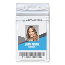Resealable ID Badge Holders, Vertical Orientation, Transparent Frost 2.68" x 5" Holder, 2.38" x 3.75" Insert, 50/Pack