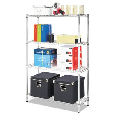 View larger image of Residential Wire Shelving, Four-Shelf, 36w x 14d x 54h, Silver