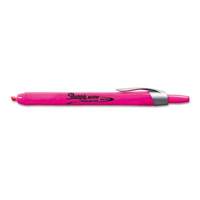 View larger image of Retractable Highlighters, Chisel Tip, Fluorescent Pink, Dozen