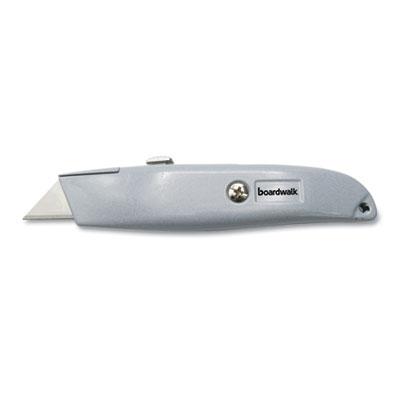 View larger image of Retractable Metal Utility Knife, Retractable, 6" Die-Cast Handle, Gray