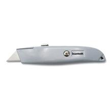 Retractable Metal Utility Knife, Retractable, 6" Die-Cast Handle, Gray