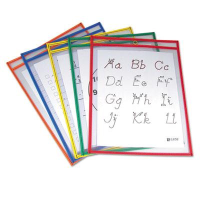 View larger image of Reusable Dry Erase Pockets, 9 x 12, Assorted Primary Colors, 5/Pack