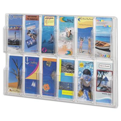 View larger image of Reveal Clear Literature Displays, 12 Compartments, 30w x 2d x 20.25h, Clear
