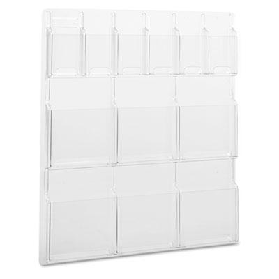 View larger image of Reveal Clear Literature Displays, 12 Compartments, 30w x 2d x 34.75h, Clear
