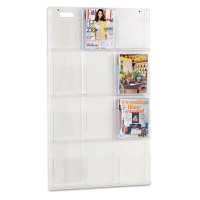 View larger image of Reveal Clear Literature Displays, 12 Compartments, 30w x 2d x 49h, Clear