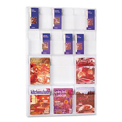 View larger image of Reveal Clear Literature Displays, 18 Compartments, 30w x 2d x 45h, Clear