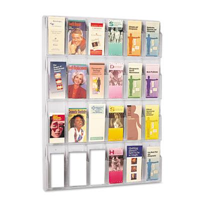 View larger image of Reveal Clear Literature Displays, 24 Compartments, 30w x 2d x 41h, Clear