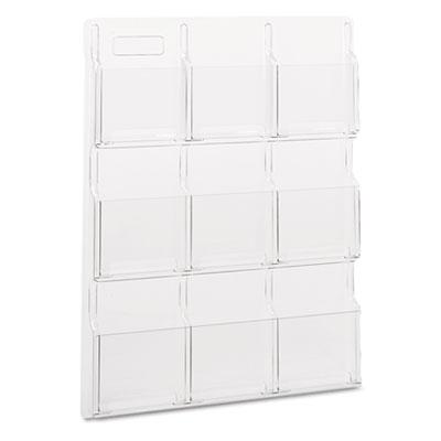 View larger image of Reveal Clear Literature Displays, 9 Compartments, 30w x 2d x 36.75h, Clear