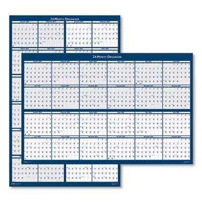 View larger image of Reversible/Erasable 2 Year Wall Calendar, 24 x 37, Light Blue/Blue/White Sheets, 24-Month (Jan to Dec): 2024 to 2025