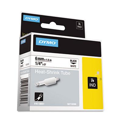 View larger image of Rhino Heat Shrink Tubes Industrial Label Tape, 0.25" x 5 ft, White/Black Print