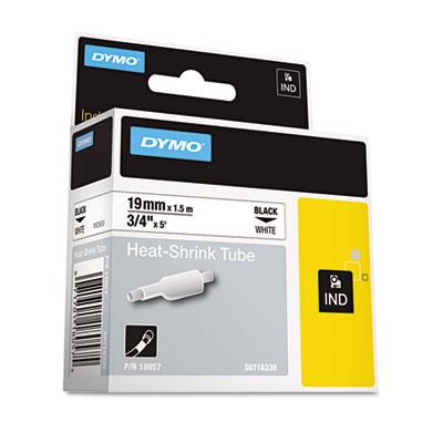 View larger image of Rhino Heat Shrink Tubes Industrial Label Tape, 0.75" x 5 ft, White/Black Print