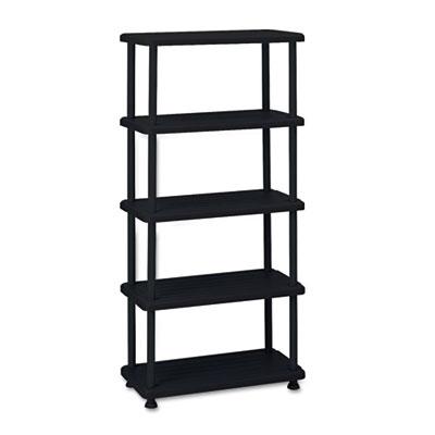 View larger image of Rough N Ready Five-Shelf Open Storage System, Resin, 36w x 18d x 74h, Black