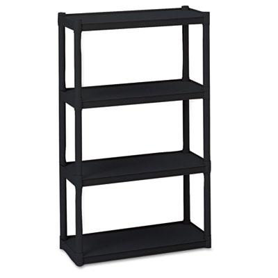 View larger image of Rough N Ready Four-Shelf Open Storage System, Resin, 32w x 13d x 54h, Black