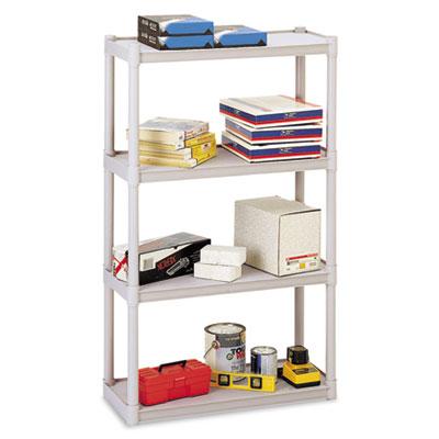 View larger image of Rough N Ready Four-Shelf Open Storage System, Resin, 32w x 13d x 54h, Platinum