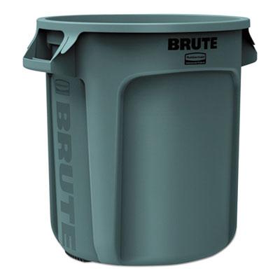 View larger image of Vented Round Brute Container, 10 gal, Plastic, Gray