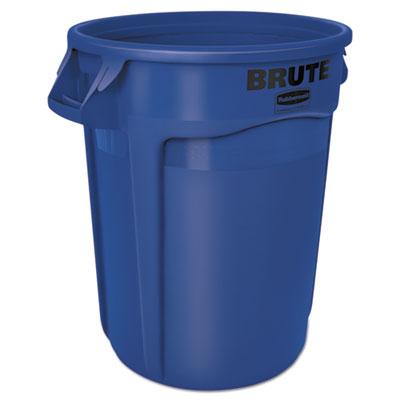 View larger image of Vented Round Brute Container, 32 gal, Plastic, Blue