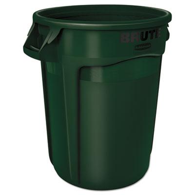 View larger image of Vented Round Brute Container, 32 gal, Plastic, Dark Green