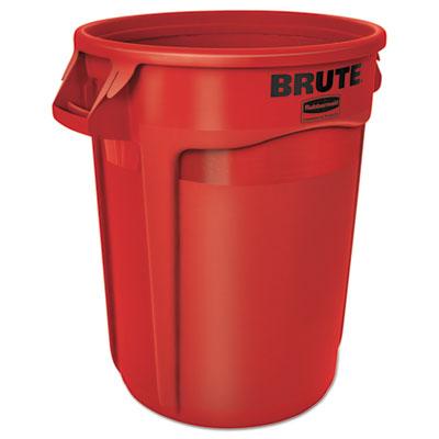 View larger image of Vented Round Brute Container, 32 gal, Plastic, Red