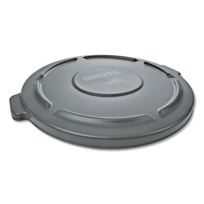 View larger image of BRUTE Self-Draining Flat Top Lid, for 32 gal Round BRUTE Containers, 22.25" Diameter, Gray