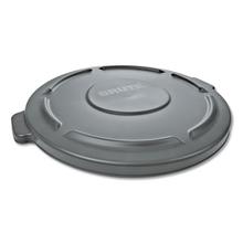 BRUTE Self-Draining Flat Top Lid, for 32 gal Round BRUTE Containers, 22.25" Diameter, Gray