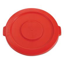 BRUTE Self-Draining Flat Top Lids for 32 gal Round BRUTE Containers, 22.25" Diameter, Red