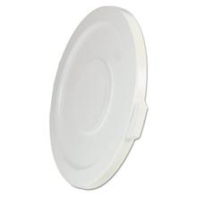 BRUTE Self-Draining Flat Top Lids for 32 gal Round BRUTE Containers, 22.25" Diameter, White