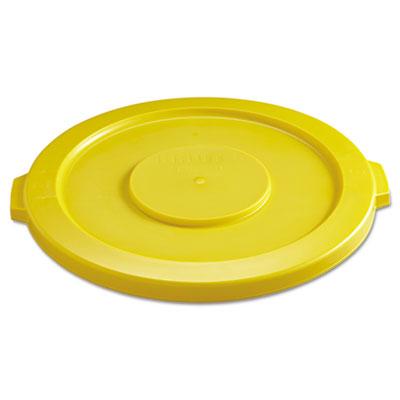 View larger image of BRUTE Self-Draining Flat Top Lids for 32 gal Round BRUTE Containers, 22.25" Diameter, Yellow